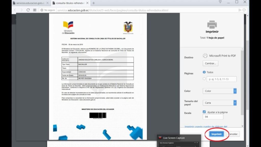 EJEMPLO DE UN ACTA DE GRADO